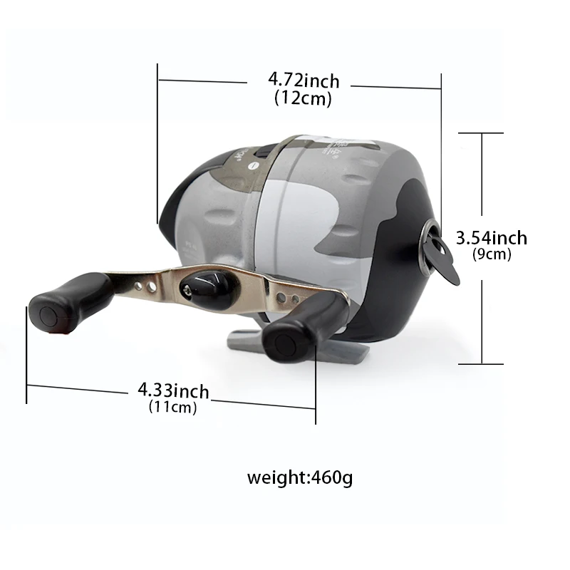 PS40 Metal Slingshot Fishing Reel, 3.4:1 Gear Ratio, Professional Camouflage Fishing Reel and Outdoor Fishing Spool