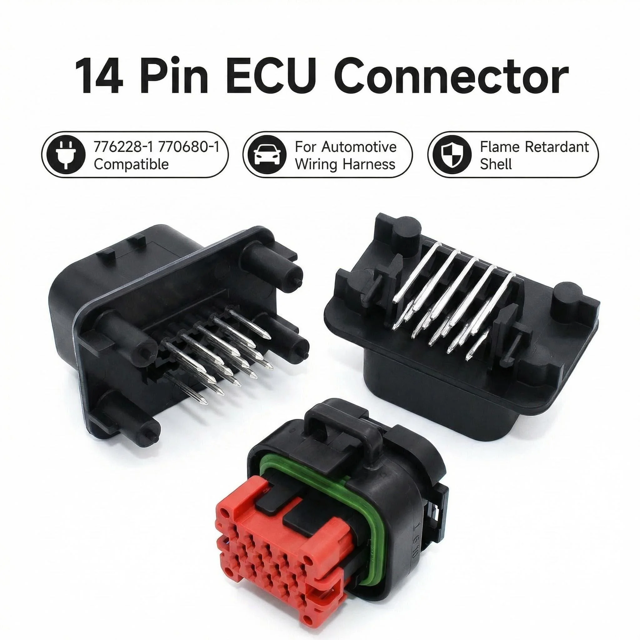 

1PCS 14 Pin male or female ECU Automotive waterproof connector harness plug PCB socket 770680-1 776273-1 776164-1 776262-1