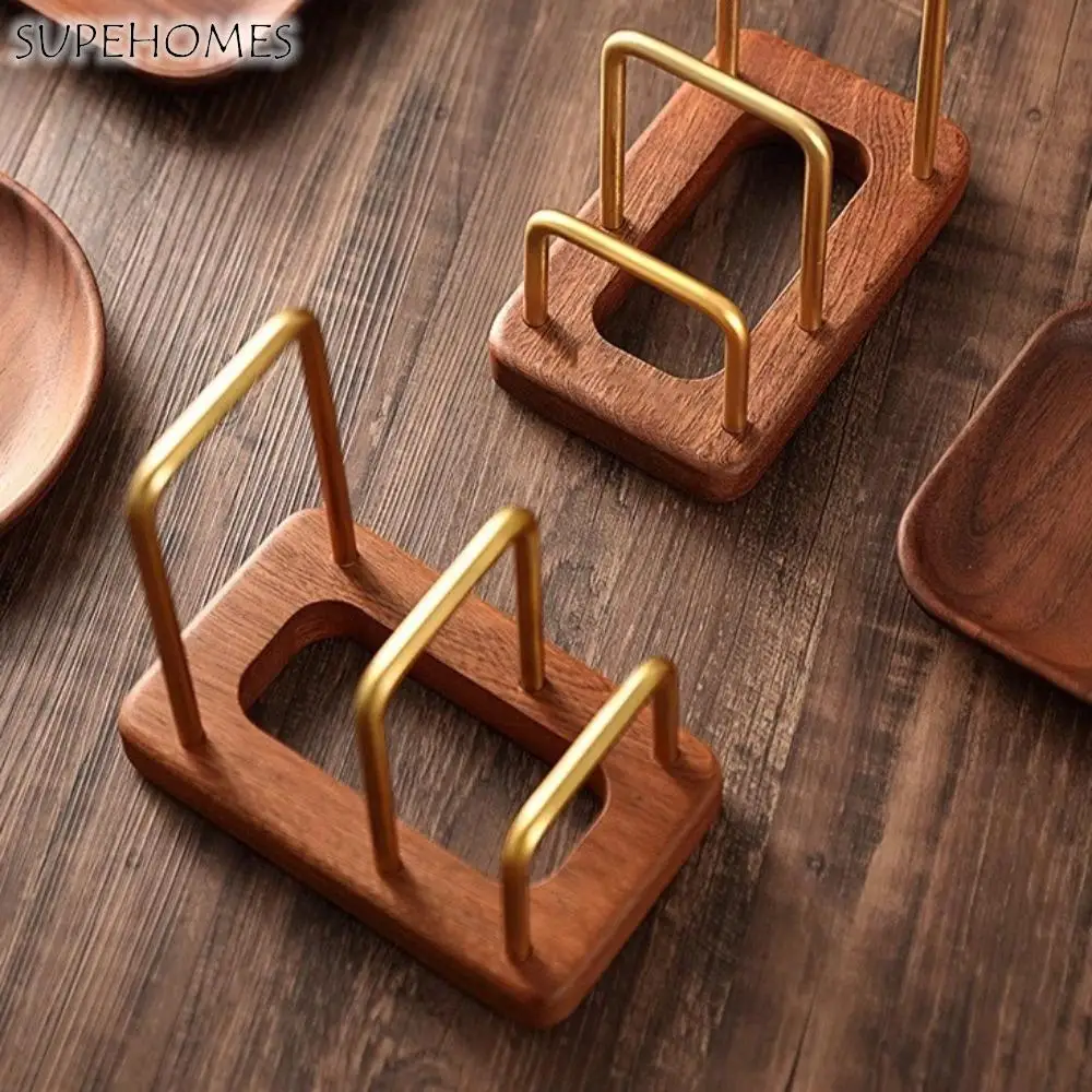 

Wood Base Cutting Board Storage Rack Stable Multi Layer Design Chopping Board Organizer Stand Convenient