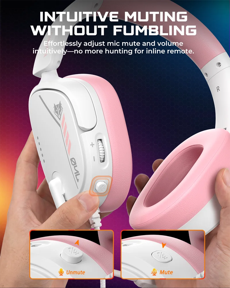 NUBWO HG04L Gaming Headset for PS5/PS4 Xbox Series X|S/Xbox One Switch 250g Lightweight Clear Unidirectional Mic 3.5mm Jack - view 3