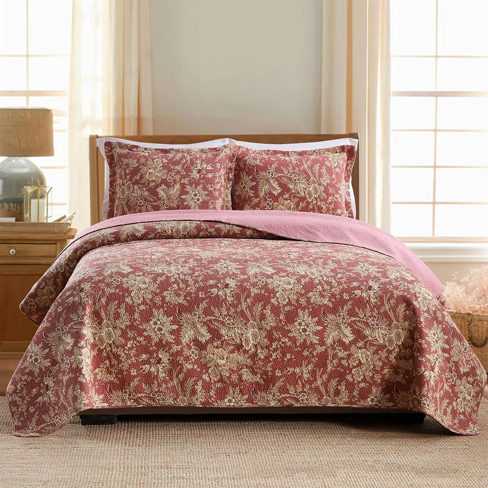 

CHAUSUB 100% Cotton Quilt Set Queen Size 3PCS Close-Quilted Bedspread & Blanket for Bed Summer Lightweight Comforter Coverlet