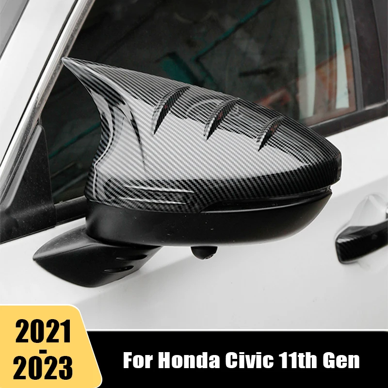 

For Honda Civic 11th Gen 2021 2022 2023 ABS Carbon Car Exterior Rearview Mirror Cover Stickers Modeling Decorative Accessories