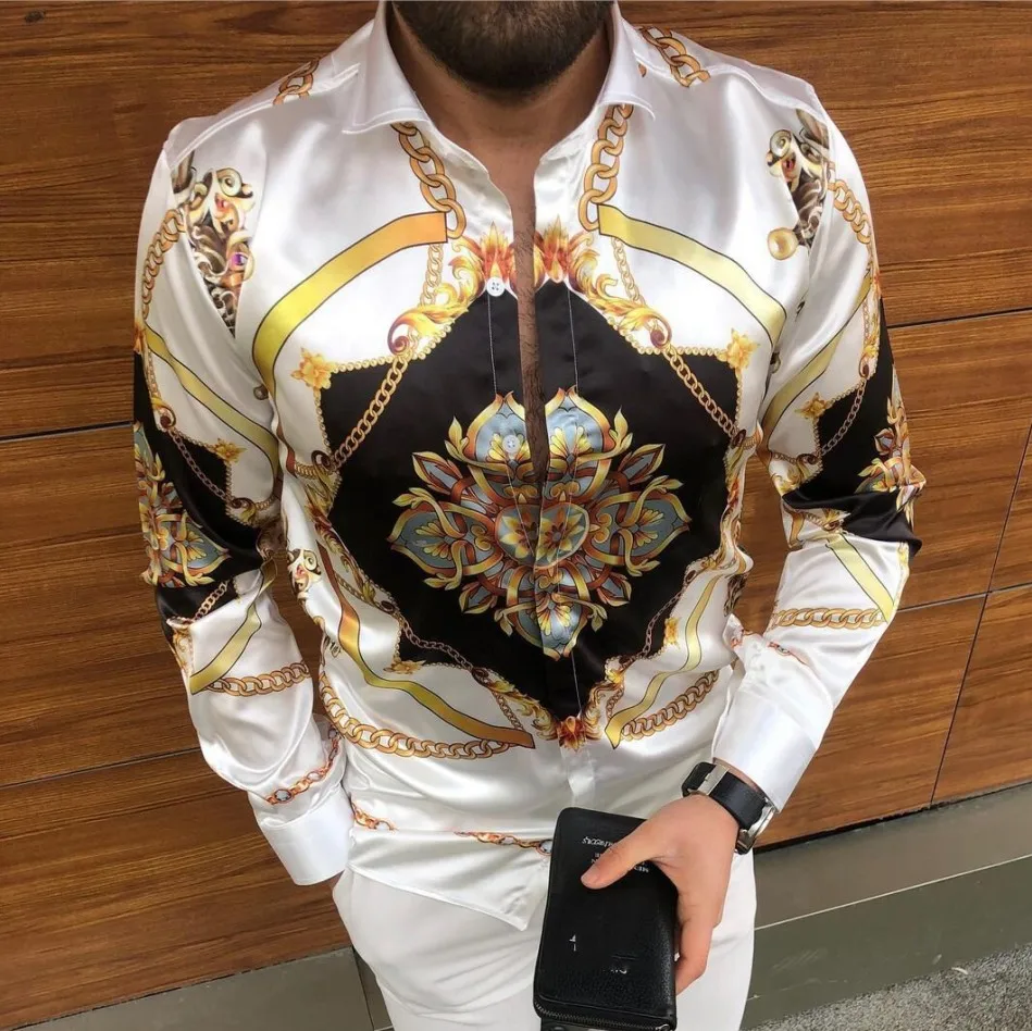Fashionable Printed Casual Long Sleeved Shirts, Trendy Pioneers, Popular Shirts, High-end Fashion Choices