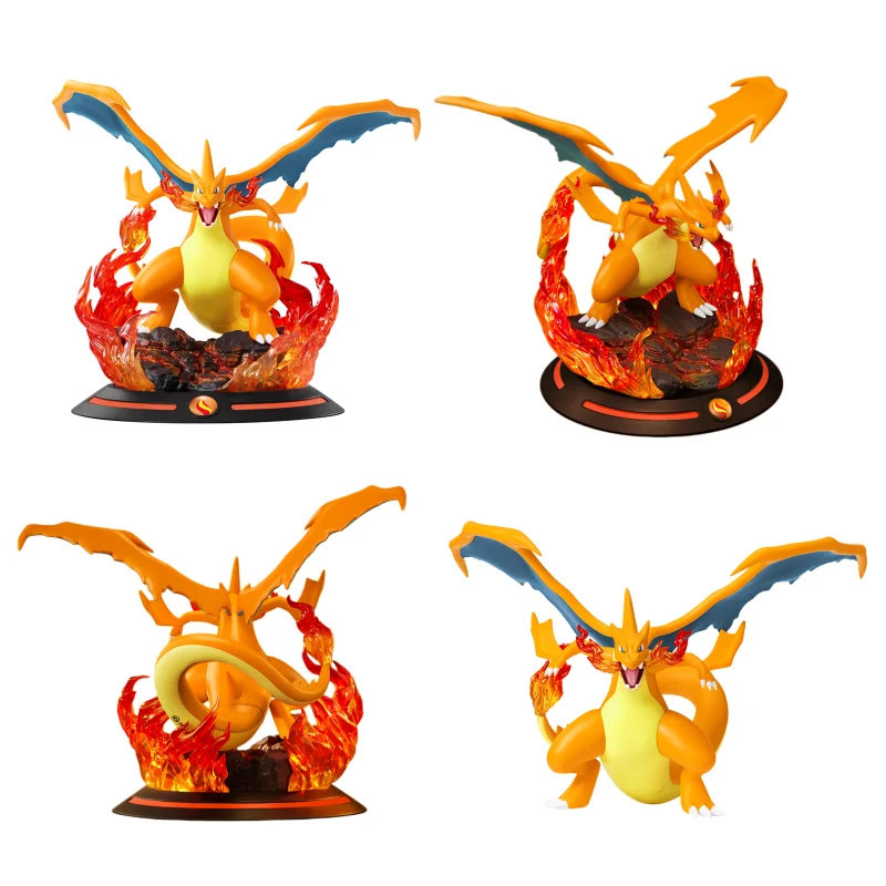 正規品ポケモンアニメアクションフィギュアメガリザードンホームモデル置物デスクトップ収集装飾品おもちゃ誕生日ギフト-﻿