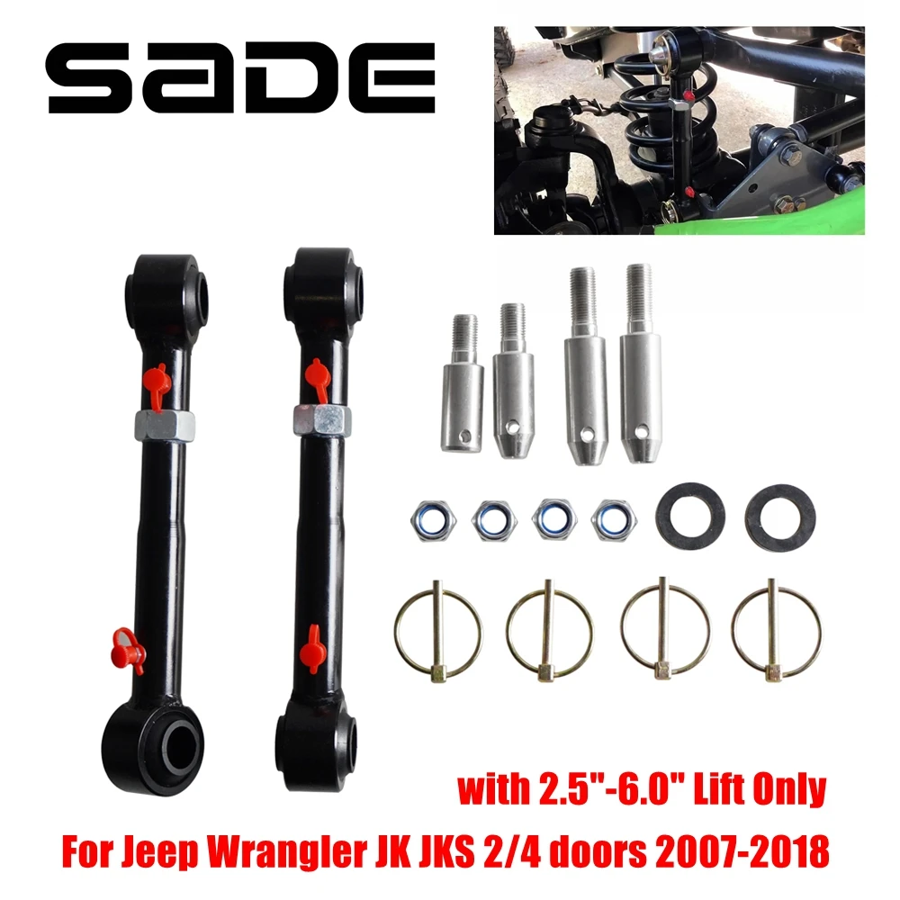 Adjustable Front Sway Bar Links Disconnect For Jeep Wrangler JK JKS 2007-2018 with 2.5\