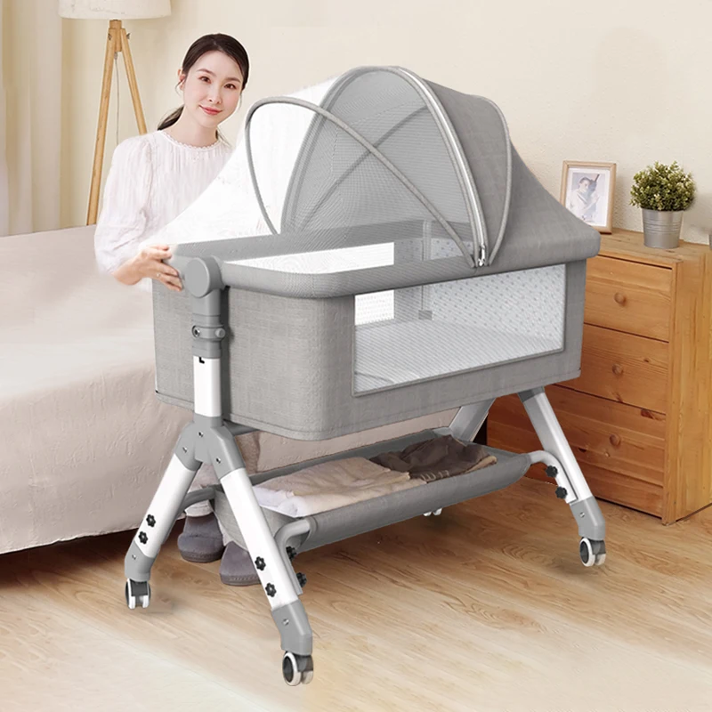 Luxury portable toddler bed neonatal multi-function crib indoor outdoor modern design custom logo