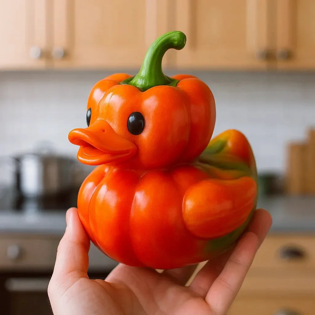 Whimsical Vegetable Tomato Duck Resin Figurine Cute Novelty Craft Statue Funny Desktop Home Garden Ornament Creative Decor Gift