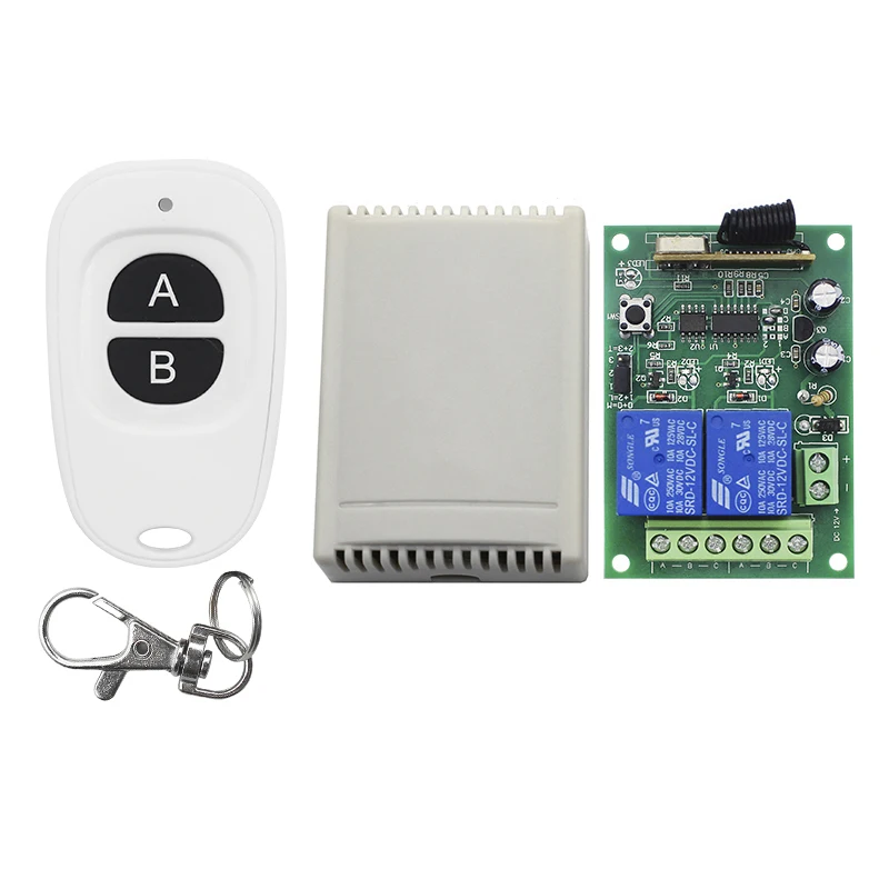 

New Arrive DC 12V 2CH 433Mhz RF Wireless Relay Remote Control Switch Transmitter and Receiver Set