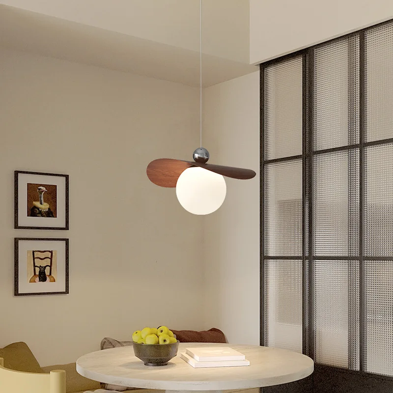 French Antique Style Dining Table Cream Walnut Pendant Light Creative Swing Arm Removable Restaurant Lamp