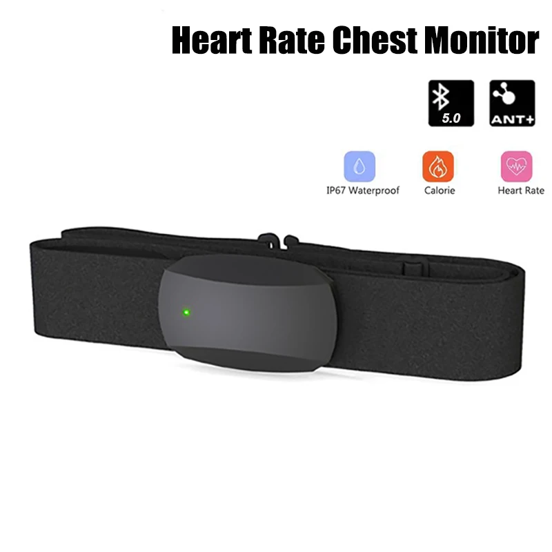 Heart Rate Chest Monitor Bluetooth ANT+ IPX7 Waterproof Heart Rate Chest Strap Computer Android iOS Running Cycling Sensor Belt