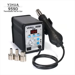 Hot Air Gun YIHUA 959D Thermostatic Heat Air Welding Station LED Digital Display SMD Soldering Rework Station Repair Tool