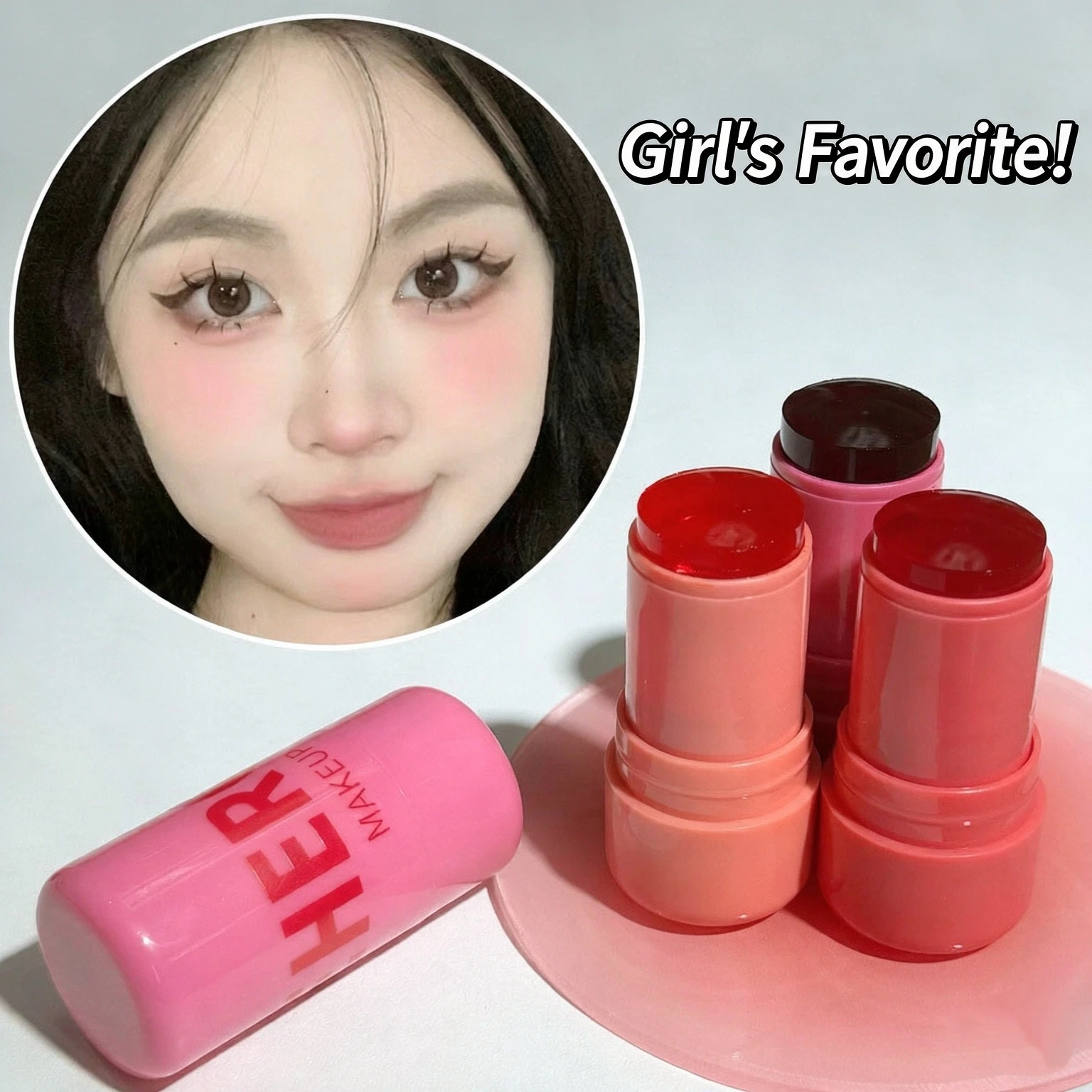 Juicy Jelly Blush Stick, Dewy Sheer Cream Tint, leicht verblendbare Formel, natürliche, strahlende Wangenfarbe für ein frisches, tägliche Make-up-Look