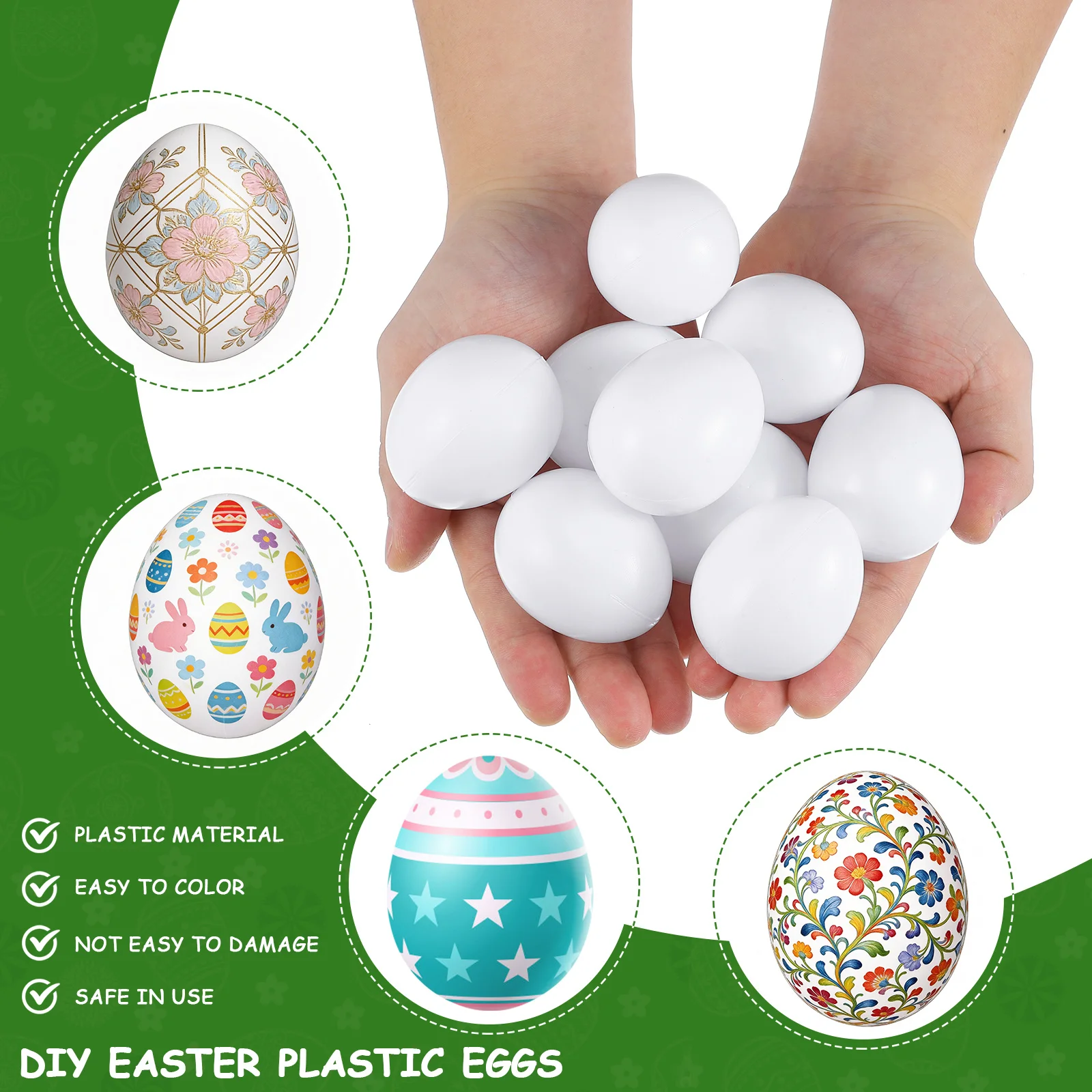 30 pçs diy pintura ovos artesanato crianças decorativo conjunto de ovo de plástico para casa cozinha restaurante exibição festa de páscoa cena layout