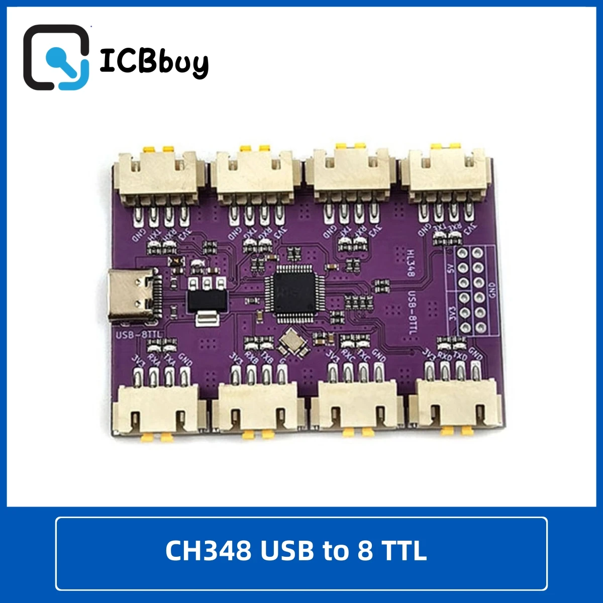 USB на 4/8 каналов, последовательный порт TTL, интерфейс USB Type-C, 6 Мбит/с, высокоскоростной чип CH344 CH348, модуль преобразования связи USB на 4/8 каналов, последовательный порт TTL, интерфейс USB Type-C, 6 Мбит/с, высокоскоростной чип CH344 CH348, модуль преобразования связи