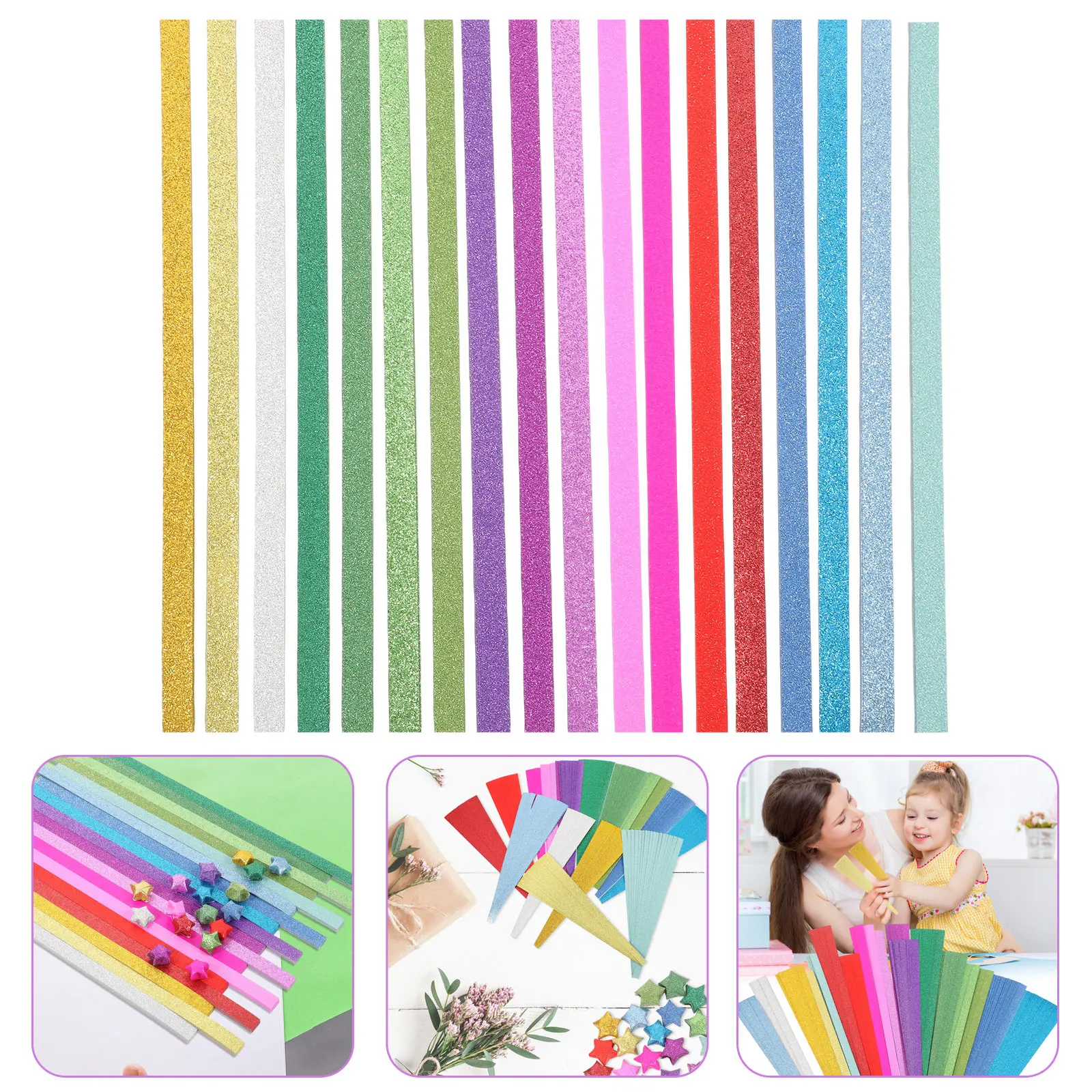 

720 Sheets Star Making Origami Paper Glitter Craft Sheets DIY Handicraft Project Kids Adults Creative Fun Celebration Decoration