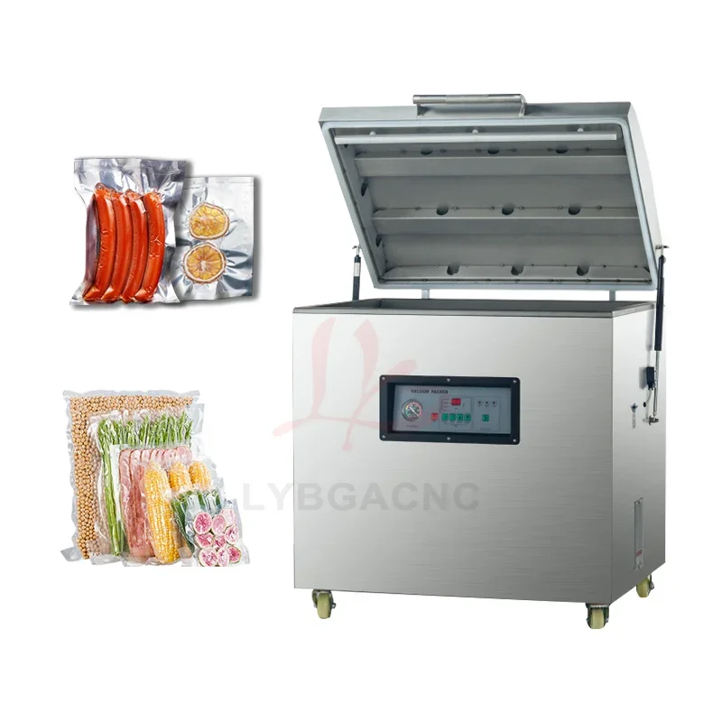 ماكينة ختم الفراغ LY-800 ماكينة تغليف وختم المواد الغذائية تستخدم جهاز فراغ غرفة السدادة 800x10 مللي متر 220 فولت 110 فولت جودة عالية