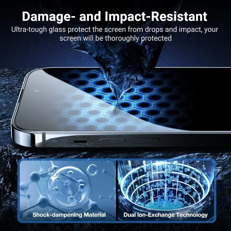 6 In 1 Phone Screen Protector + Lens Protector Tempered Glass For IPhone 11 12 13 14 15 16 Pro Max 14Plus 15Plus Protector