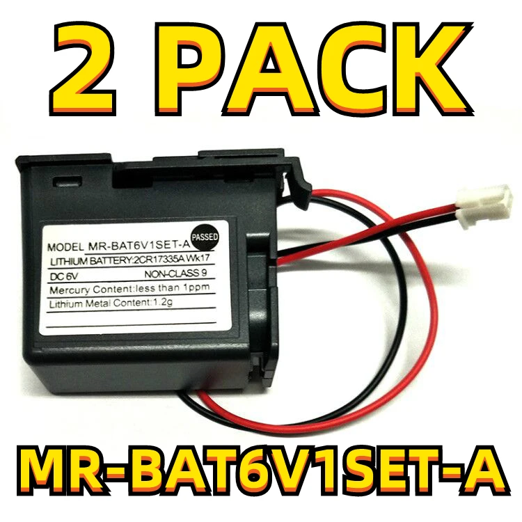 

2 PACK Original New MR-BAT6V1SET-A PLC Lithium Battery 6V 1650mAh For Mitsubishi MR-JE Series