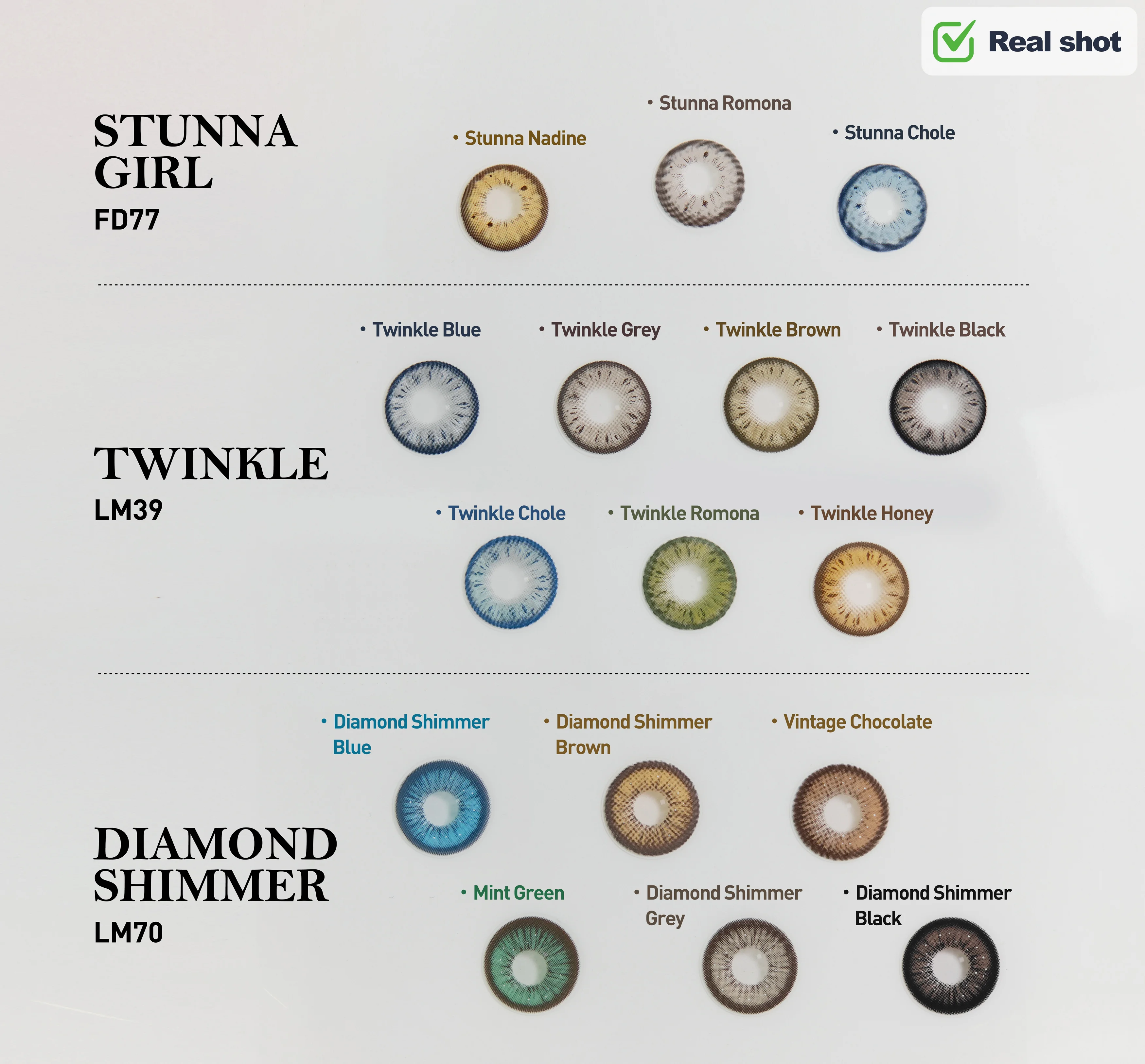 Visuashow Diamond Shimmer Farbige Kontaktlinsen 6 Monate Einweg 14,5mm Blau Grün Augenfarben-Kontaktlinsen für Schönheitskosmetik 70 – Detail 22