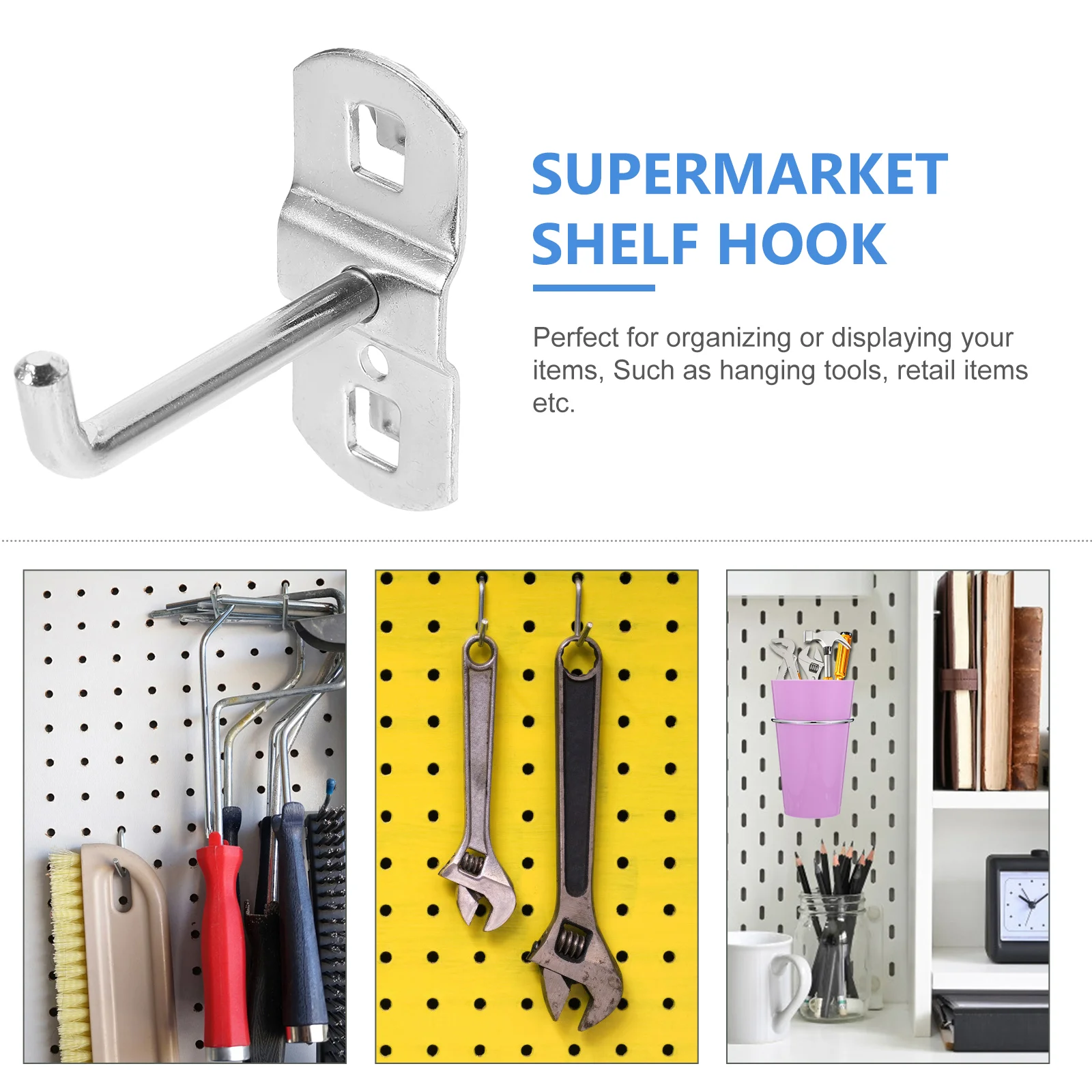 12 Pcs Tool Hook Exhibition Peg Hooks Display Shelf Pegboard Racking Shelving Hooking