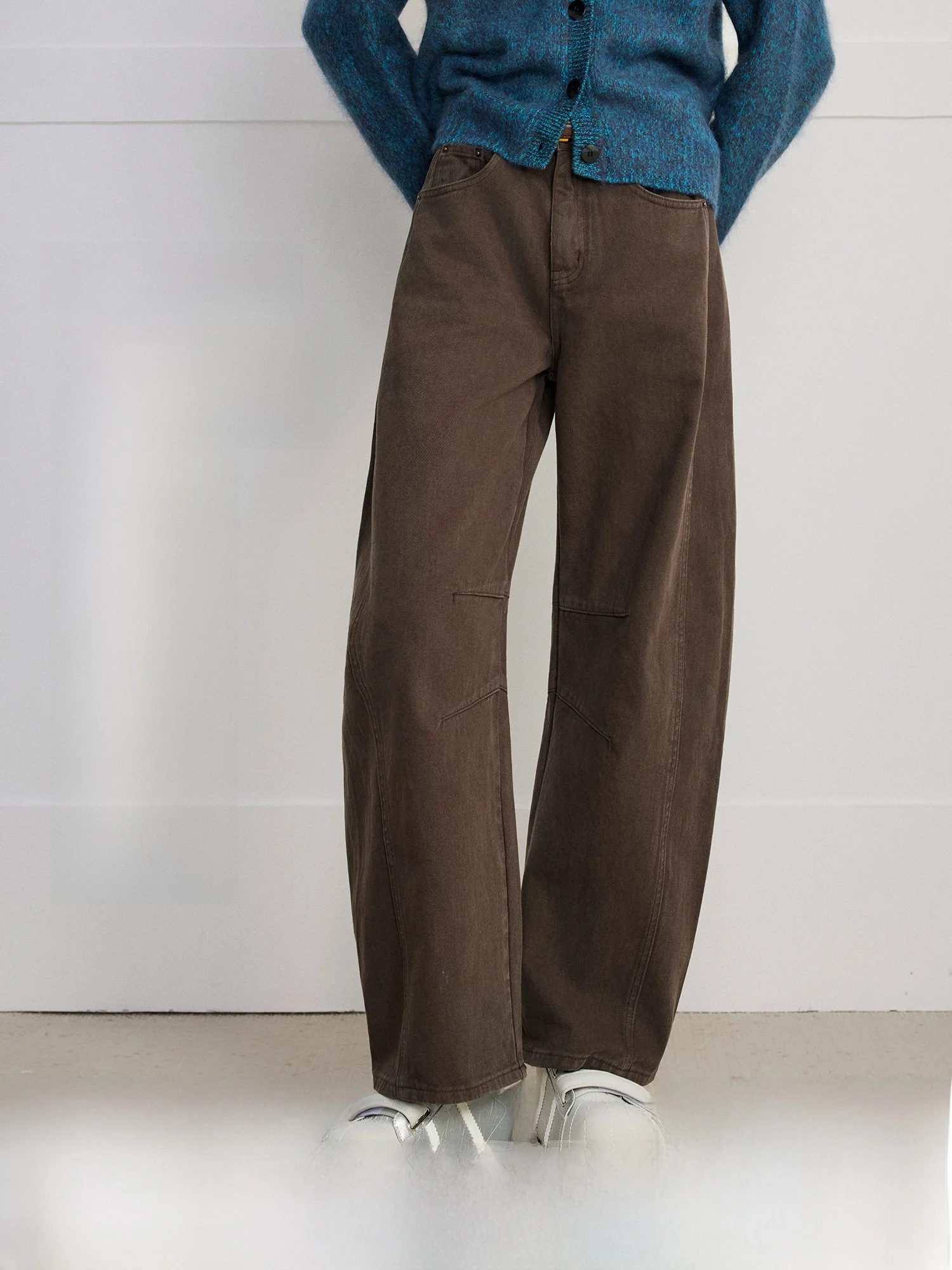 

Джинсы женские осенние модные индивидуальные из длинноволокнистого хлопка Naguagu Personali Spun, свободные, с эффектом похудения, изогнутого кроя