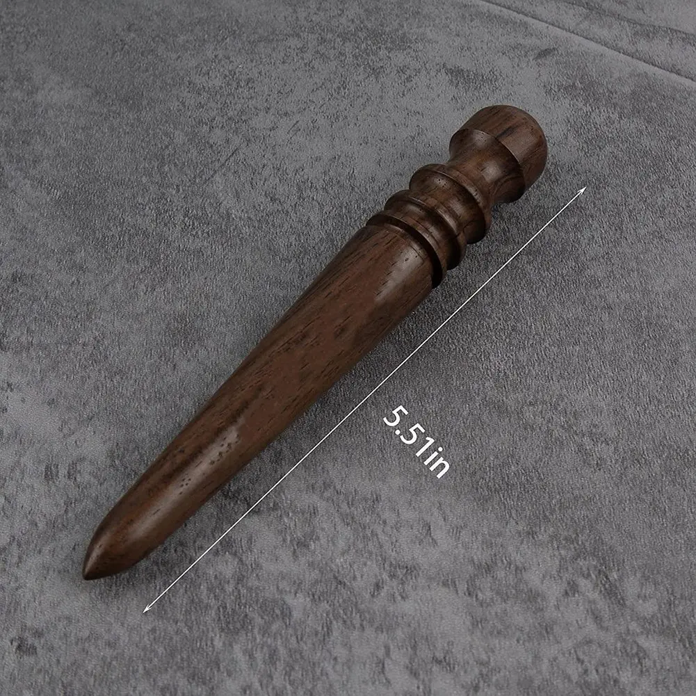 Ferramenta De Burnisher De Couro, Madeira De Ébano, Borda De Couro, Adesivo De Madeira Cônico, Ferramentas De Moagem Polidas Com 4 Sulcos