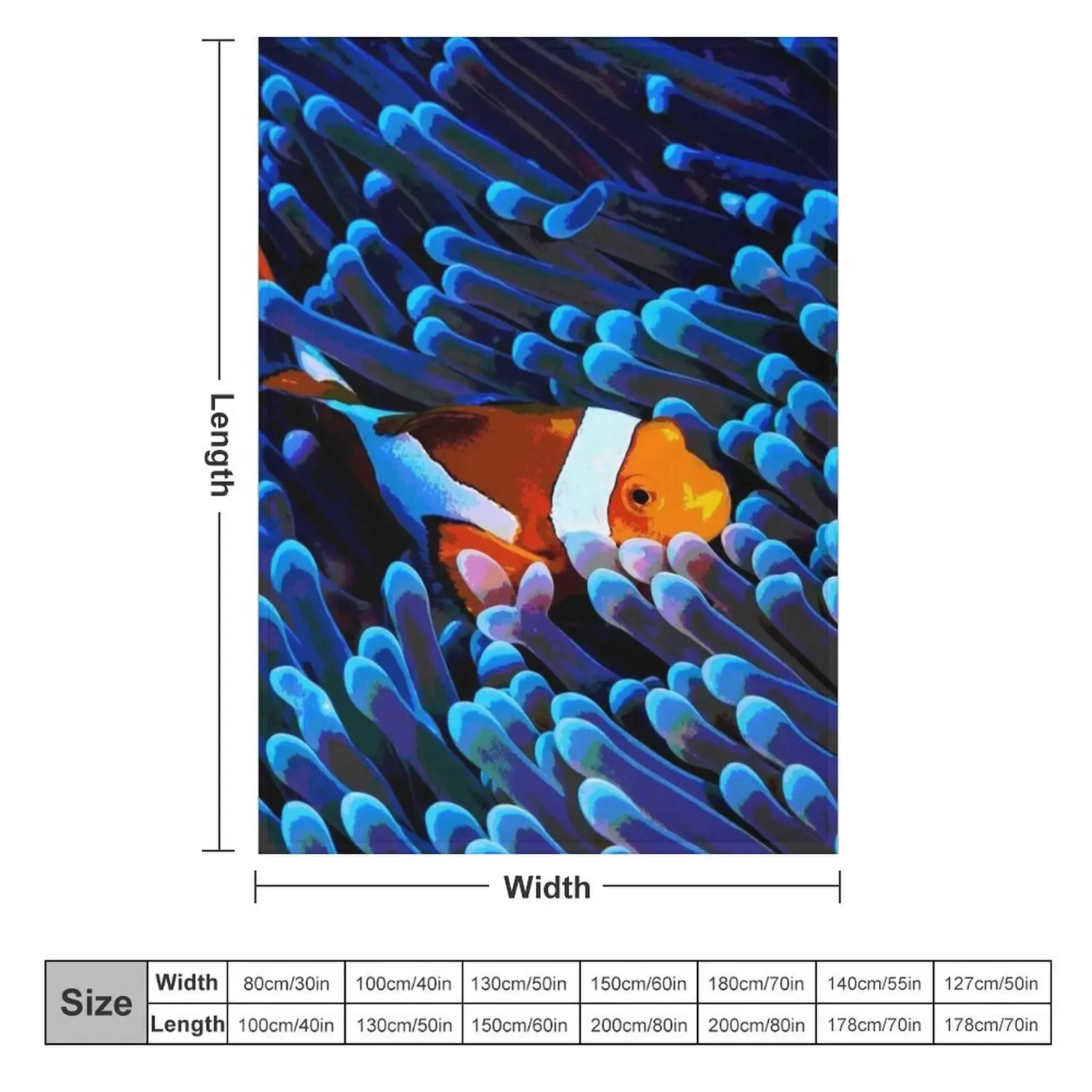 Clown Fish Ocean Design Throw Blanket Thermal sofa bed Blankets