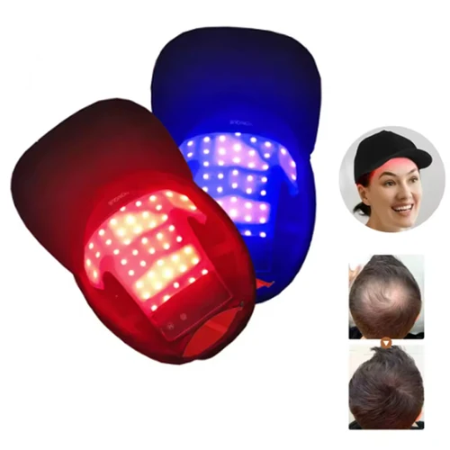 Gorro de terapia de luz roja LED, casco para el crecimiento del cabello, gorro de terapia de luz con diodo láser para tratamiento de crecimiento del cabello y pérdida de cabello