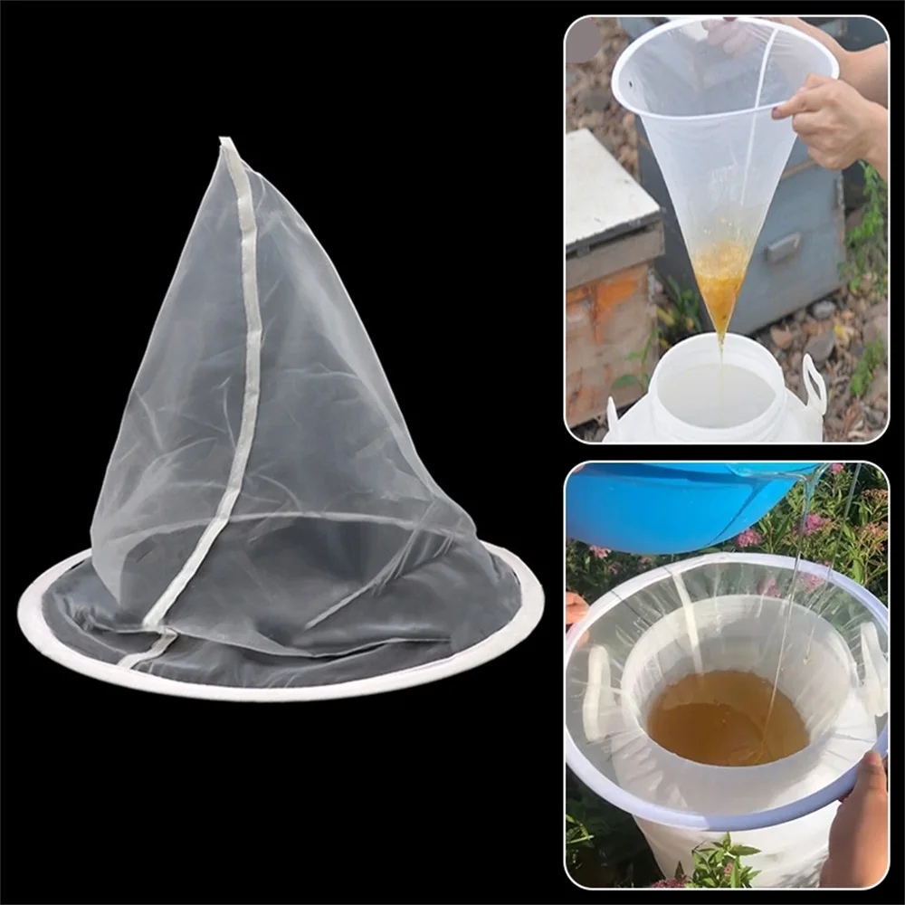 Bee Honey Filter Precision Screener Strainer Funnel-shaped Nylon Impurities Filtration Net Beekeeping Special Tools