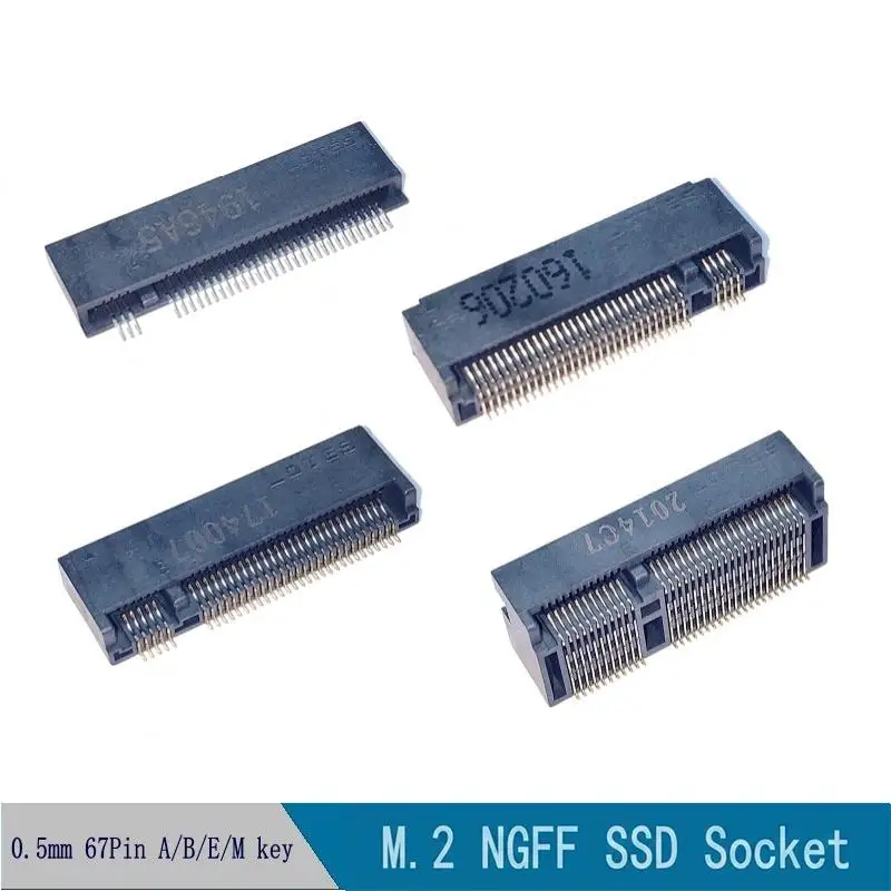 High Durability NGFF M.2 SSD Female Socket 5Pcs 67P A/B/E/M Key Various Heights for IT Technician Repair Work