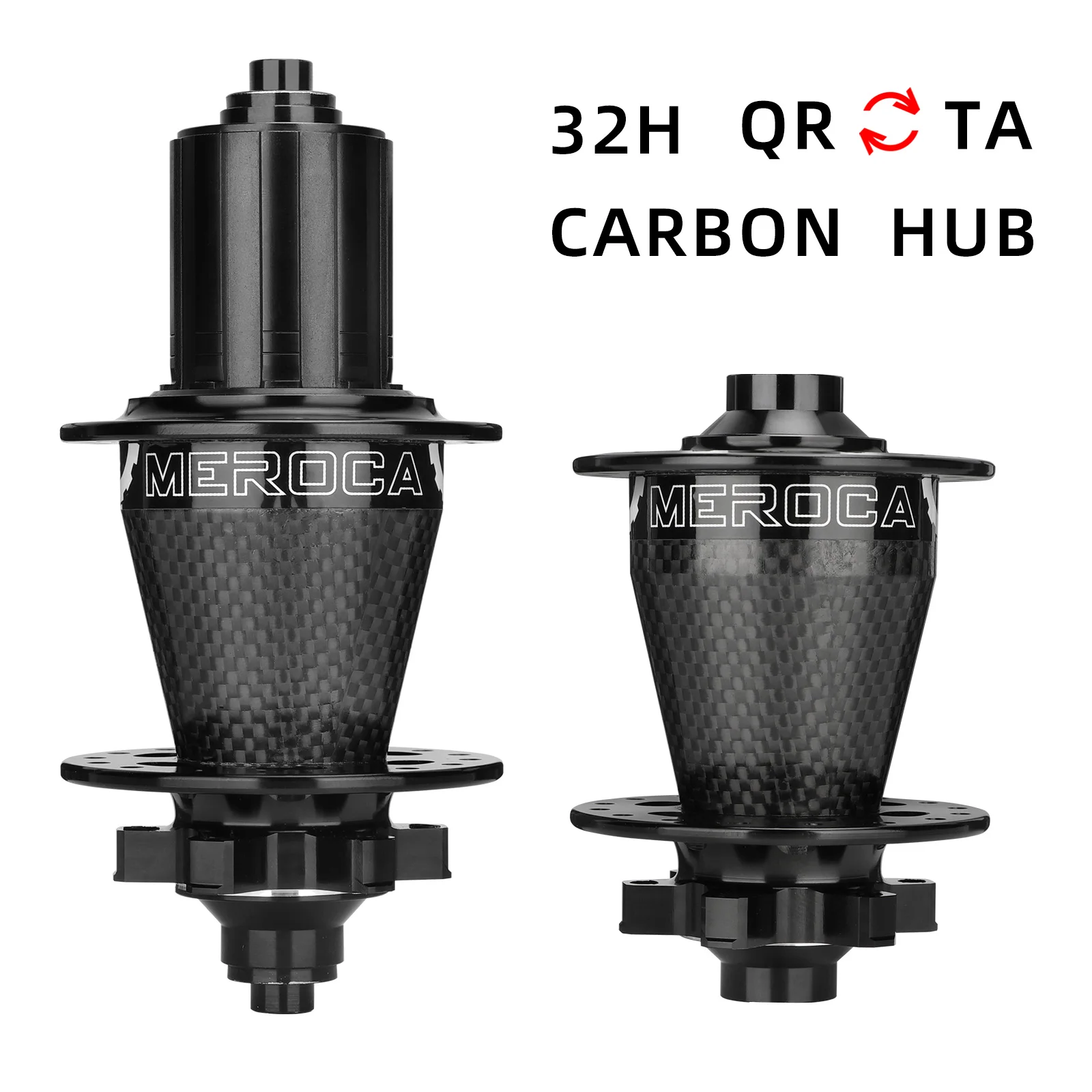 MEROCA Carbon MTB Bicycle Hub 32H 120T with Barrel Shaft Quick Release Adapter 8/9/10/11 Speed HG Carbon Fiber Bike Parts