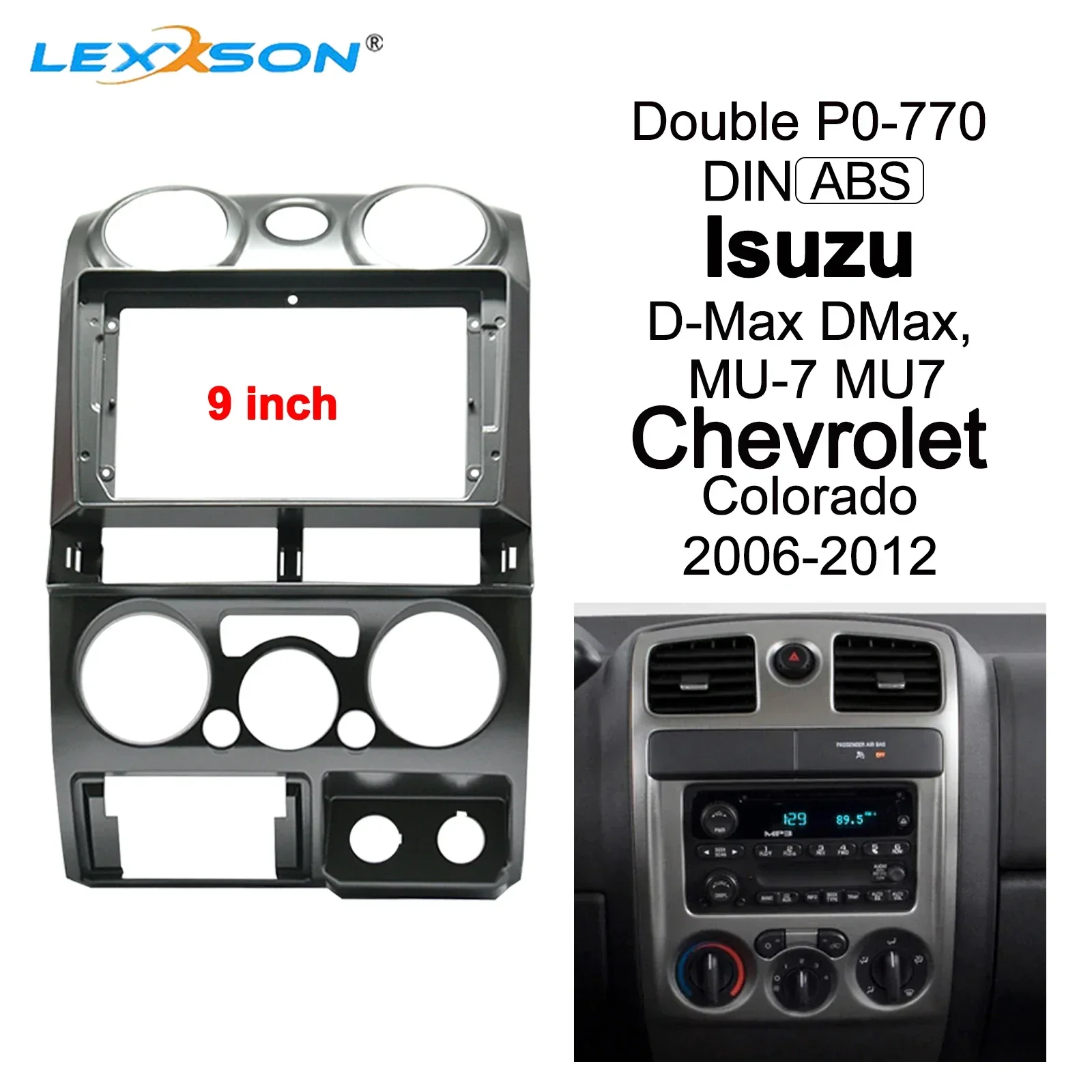 Fascia per auto da 9 pollici per ISUZU D-MAX DMAX MU-7 MU7 adattatore Stereo montaggio a pannello 2Din telaio per autoradio per Chevrolet Colorado