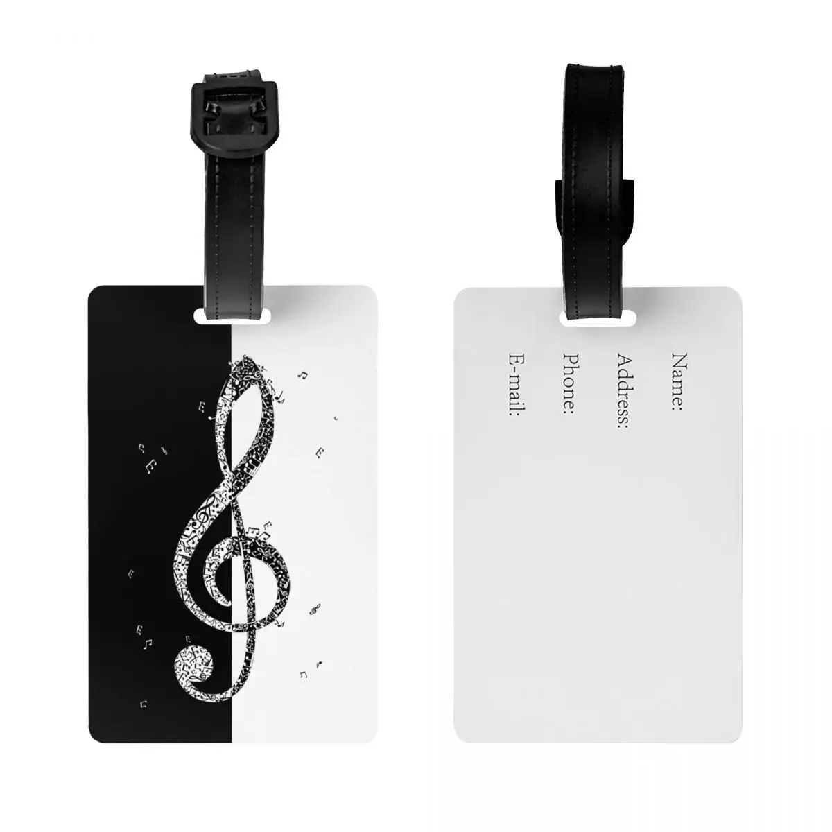 Music Musical Notes Luggage Tag for Suitcases Privacy Cover ID Label