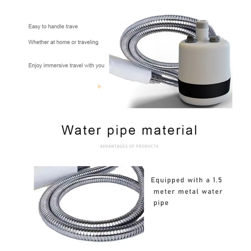 

【СПЕЦИАЛЬНОЕ ПРЕДЛОЖЕНИЕ】Портативный уличный душ для кемпинга, ручной электрический душ на батарейках, перезаряжаемый ручной душ для кемпинга