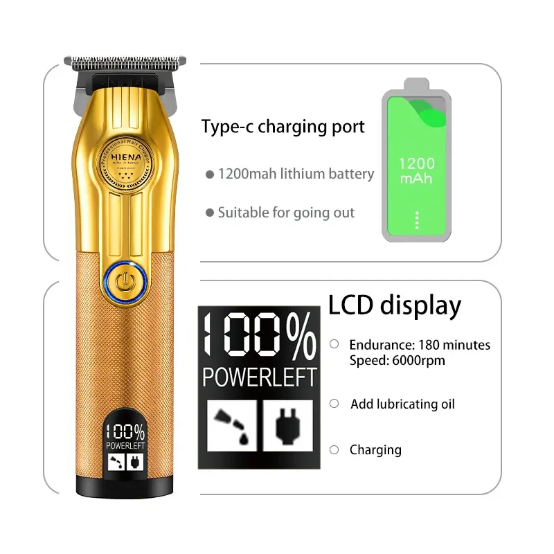 HI-601 Professional Hair Clippers  Men Hair Trimmer Rechargeable Barber Cordless Hair Cutting T Machine Shaver Trimmer