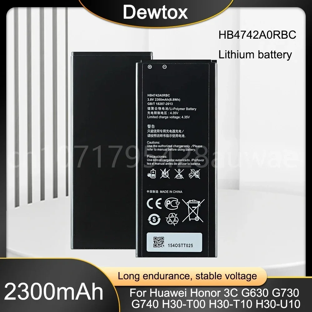 Batteria al litio ricaricabile 2300mAh HB4742A0RBC per Huawei Honor 3C G630 G730 G740 H30-T00 H30-T10 H30-U10 H30