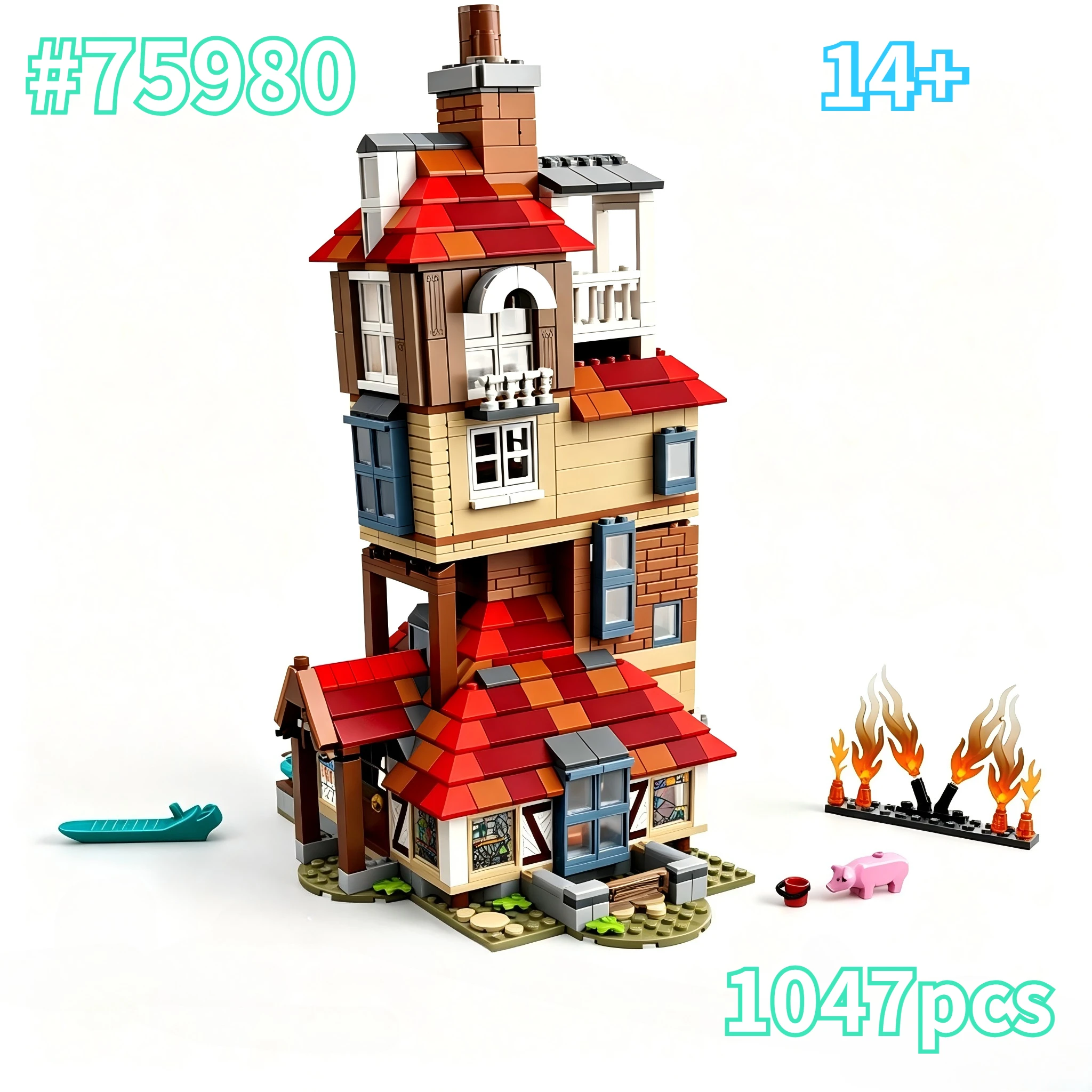 cool-red-house-building-blocks-sets-suitable-for-birthday-gifts-compatible-with-legoed-particles1047pcs