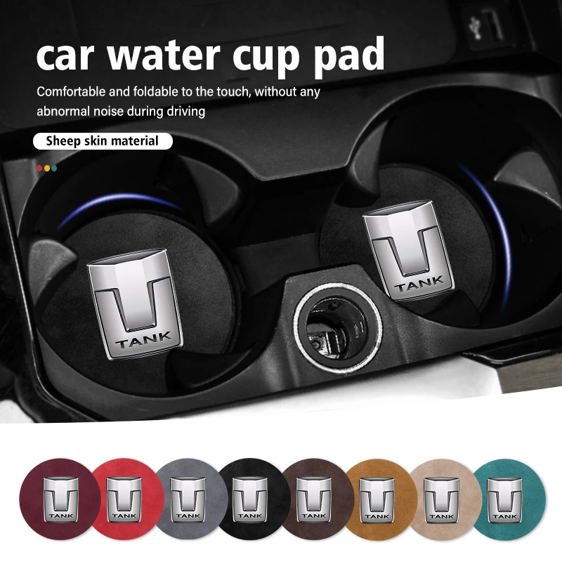 2pcs Car Coaster Drink Bottle Holder Anti-slip Mat Water Cup Pad For TANK Great Wall GWM WEY TANK 300 500 Tank300 Tank500