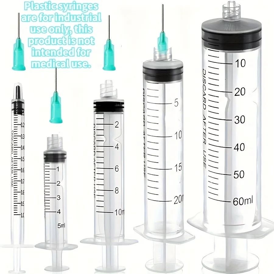 5-piece glue applicator syringe set for perfume replenishment, laboratory use, DIY styling, gardening, and pet feeding, etc.
