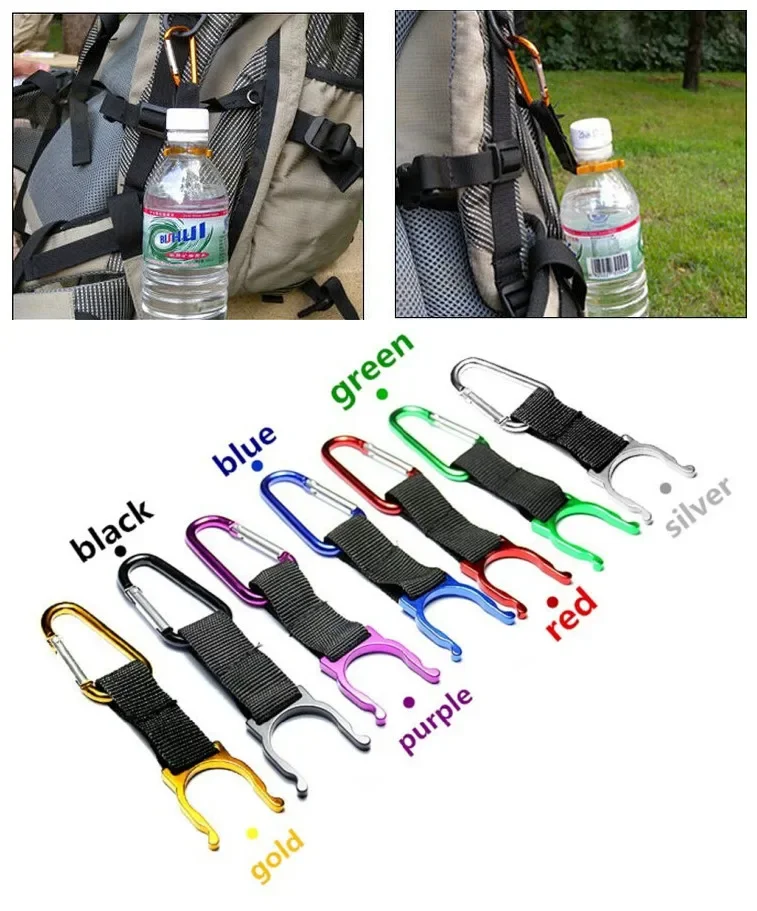 Free Shipping 1pc Camping Carabiner Water Bottle Buckle Hook Holder Clip for Camping Hiking Survival Traveling Tools