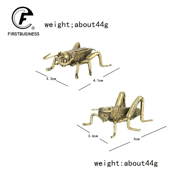 Soild Brass Cricket Figurines Miniatures Desktop Ornaments Tricky Spoof Insect Toy Retro Animal Small Statue Crafts Decorations