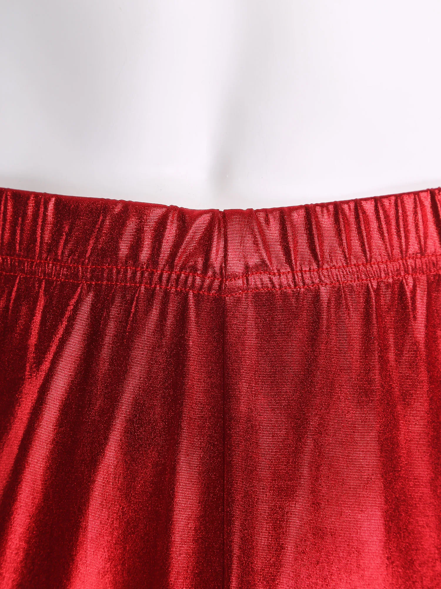 الرجال سانتا مخطط زي أداء السراويل المعدنية لامعة مطاطا حزام واسعة الساق السراويل الطويلة لعيد الميلاد السنة الجديدة تأثيري الطرف