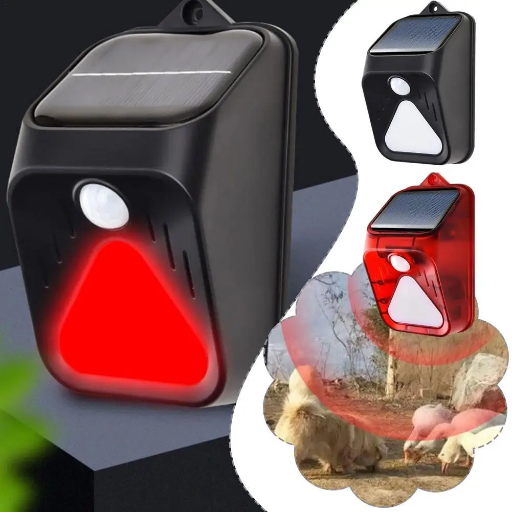 Waterproof Solar LED Alarm Light High-decibel Strong Light Strobe Alarm Intelligent Sensing For Home Garden Outdoor Security