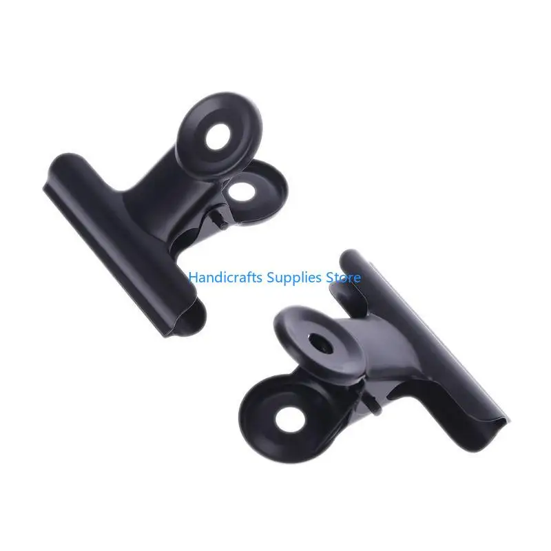 R1WA 5Pcs Letter Clips Stainless Steel Black Metal Paper File Binder Clips