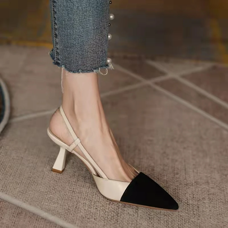 

2025 New Ladies Shoes Fashion Buckle Women's Pumps Autumn Pointed Toe Mixed Colors Dress Stilettos or Thin Heels Shallow Shoes