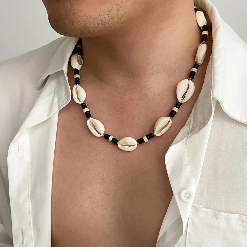 2025 New European and American Summer Beach Shell Handmade Necklace Versatile Fashion Minimalist Style Collar