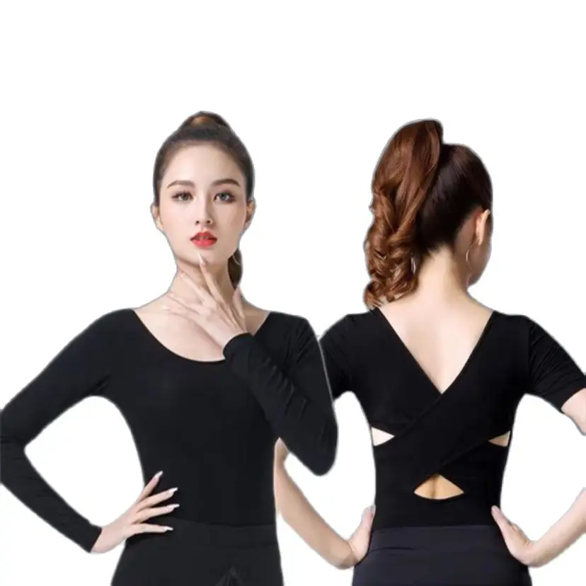 

Adult Latin Dance Tops Sexy Back Training Clothes Ballroom Dance Competition Top Dancewear Women Tops