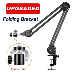 Upgraded Aluminum Alloy Foldable Stands Stablize Adjustable Digital Video Microscope Camera Tripod Table Base Set For Microphone