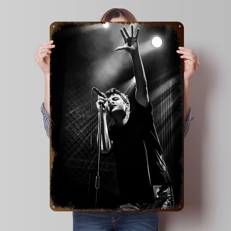 Singer Performing on Stage Fontaines Dc Tin Poster Customized Wall Art Retro Vintage Metal Signs for Fans Room Setup Decorations