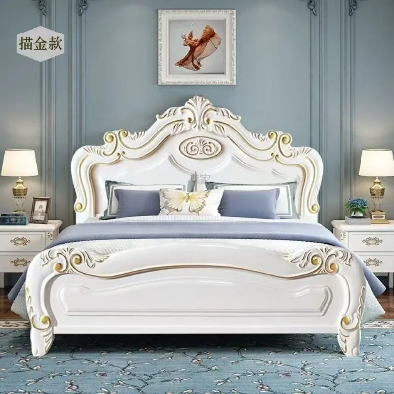 European solid wood bed, American soft bag leather bed 3